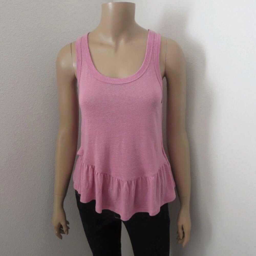 NWT Abercrombie & Fitch Womens XXS Ruffle Tank Top Pink Sleeveless Top